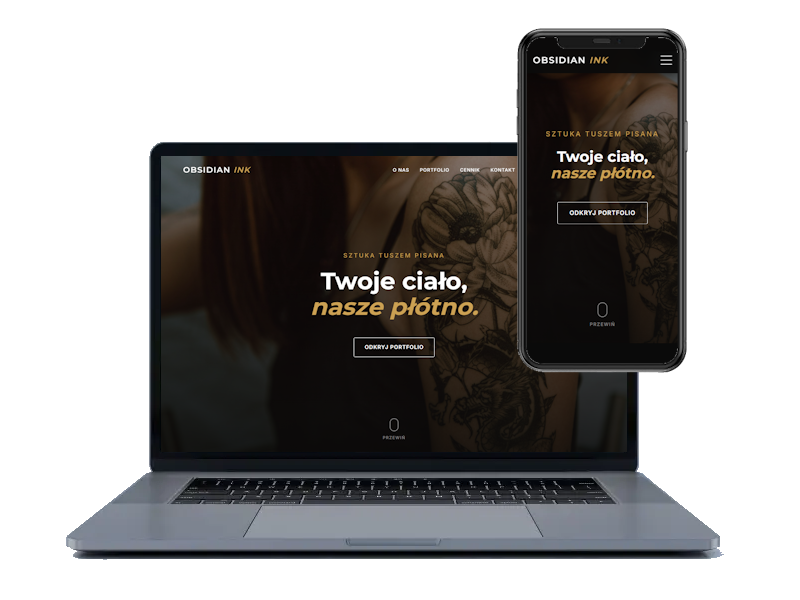 Projekt strony dla Studia Tatuażu